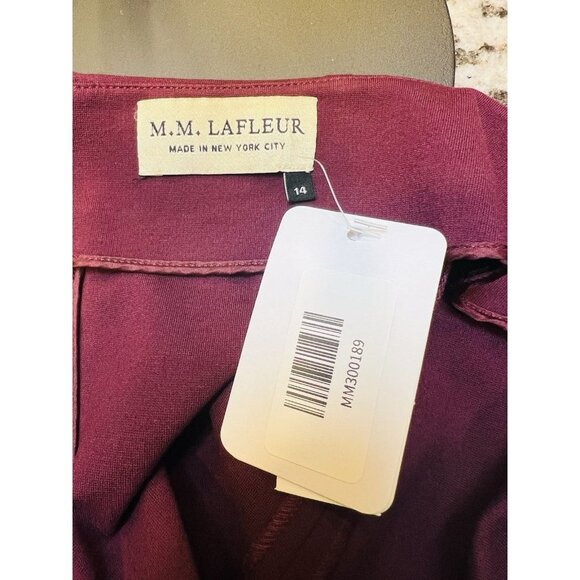 MM Lafleur Women's The Greenpoint Skirt Garnet Front Slit High Rise Pencil Sz 14 - Picture 6 of 7